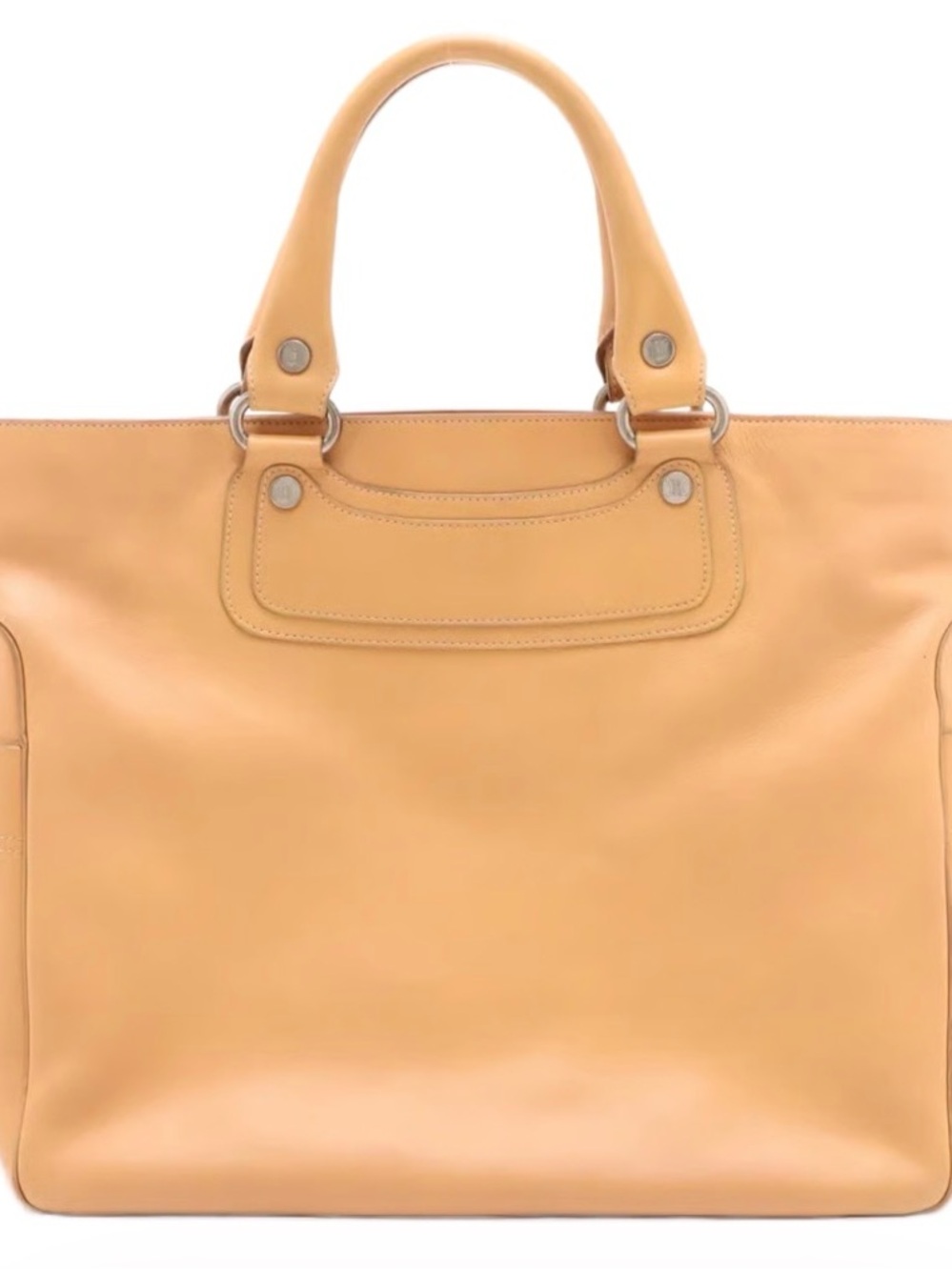 Celine Beige Leather Tote with Top Handles